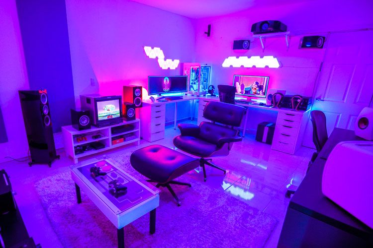 40 Best Video Game Room Ideas + Cool Gaming Setup (2020 Guide) in 20