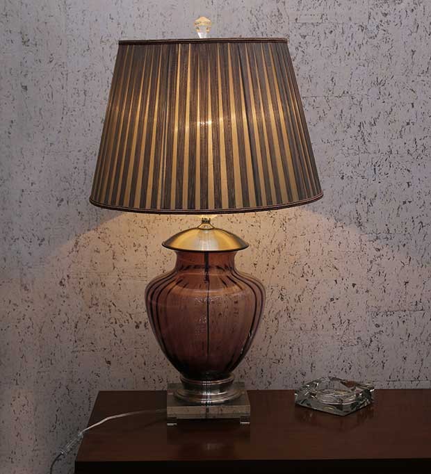 Big Purple Glass Table lamp - Living Ro