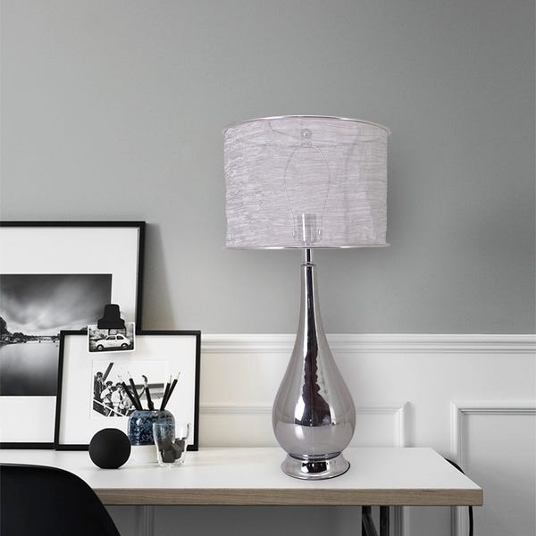 Shop Tulip Big 30" Table Lamp with Foldable & Translucent Silver .