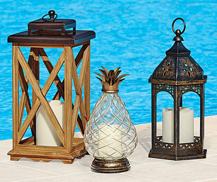 I found a Island Getaway Outdoor Lantern Collection at Big Lots .