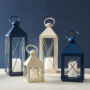 Bennett Blue Metal Lanterns | Pier