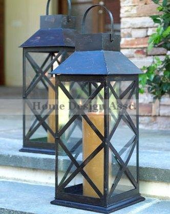 Extra Large 28" X COLONIAL CANDLE LANTERN Tabletop Hanging Antique .