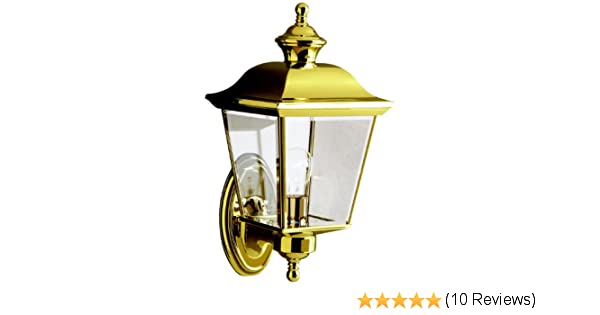 Kichler 9712PB, Bay Shore Solid Brass Outdoor Wall Sconce Lighting .