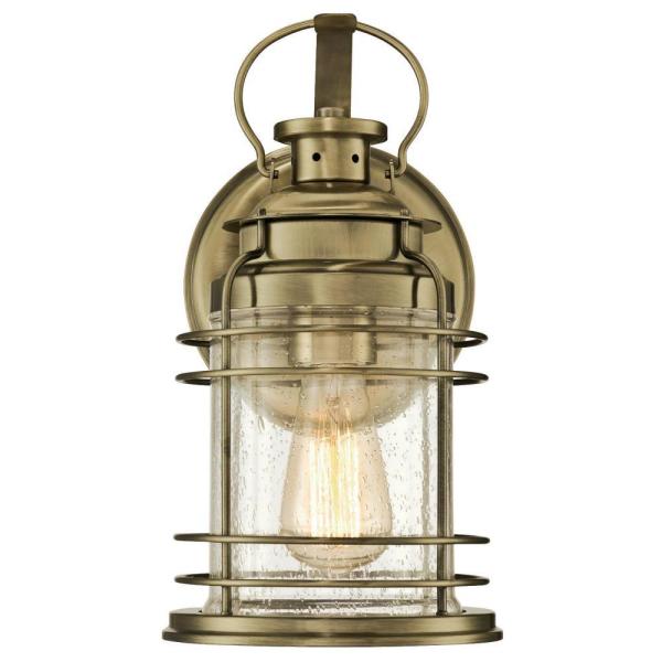 Westinghouse Kellen 1-Light Antique Brass Outdoor Wall Lantern .
