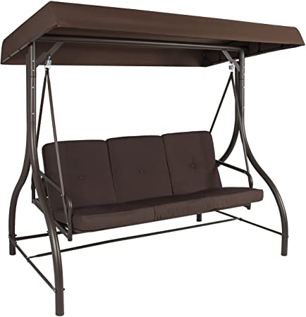 Amazon.com : Brown 3 Persons Outdoor Cushion Convertible Canopy .