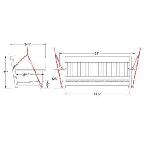 Cambridge Casual Thames White Wood Porch Swing HD-130228-WH - The .