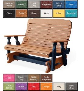 Colonial Road Furniture Easy Glider Bench | OutdoorPolyFurnitu