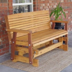 TMP Outdoor Furniture Colonial Red Cedar Outdoor Glider | Patio .