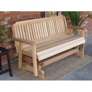 Millwood Pines Courtney Cedar Glider Bench Finish: Natural, Size .