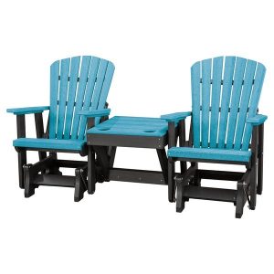 Shop OS Home Model 515ARB-K Aruba Blue/Black Double Glider with .