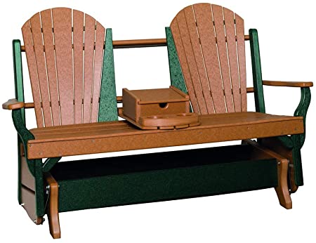 Amazon.com : Poly Lumber Fanback Double Glider w/Center Drop Down .