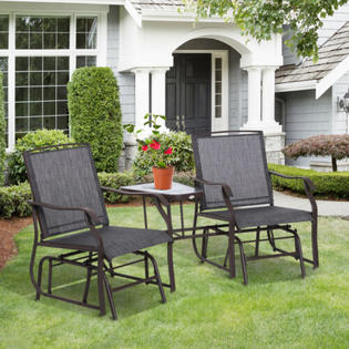 US84A-0840143 Outsunny Double Glider Chairs Garden Bench .