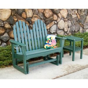 Classic Adirondack Glider Bench POLYWOOD Finish Hunter Gre