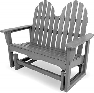 Amazon.com : POLYWOOD Classic Adirondack Glider, Slate Grey .