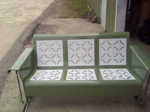 Powdercoated Restored Vintage Metal Patio Gliders - Vintage Metal .