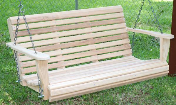 6ft REG Cypress Wood Wooden Porch Bench Swing WITH HANGING .
