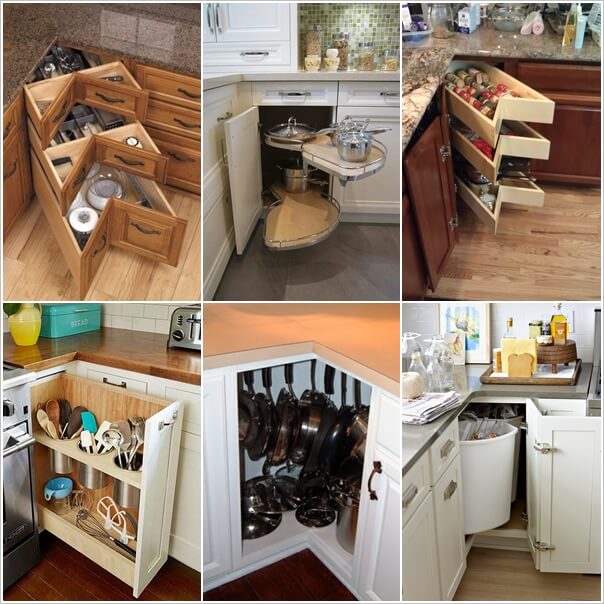 Clever Kitchen Corner Cabinet Storage and Organization Ide
