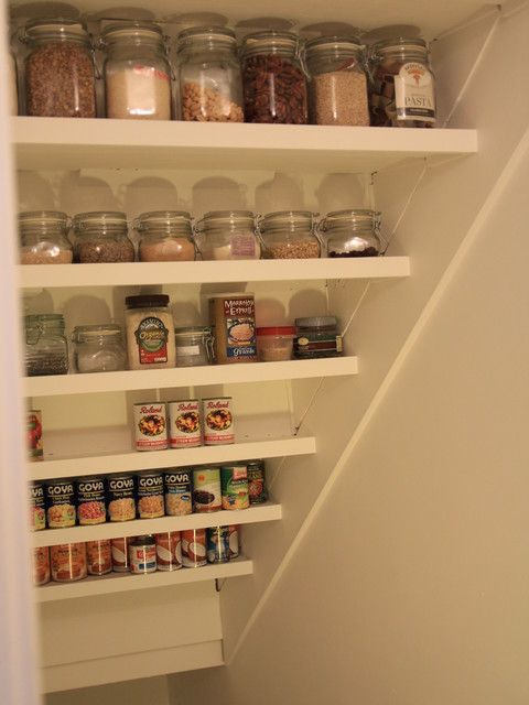 clever use of inverted space under stairs in pantry | Under stairs .