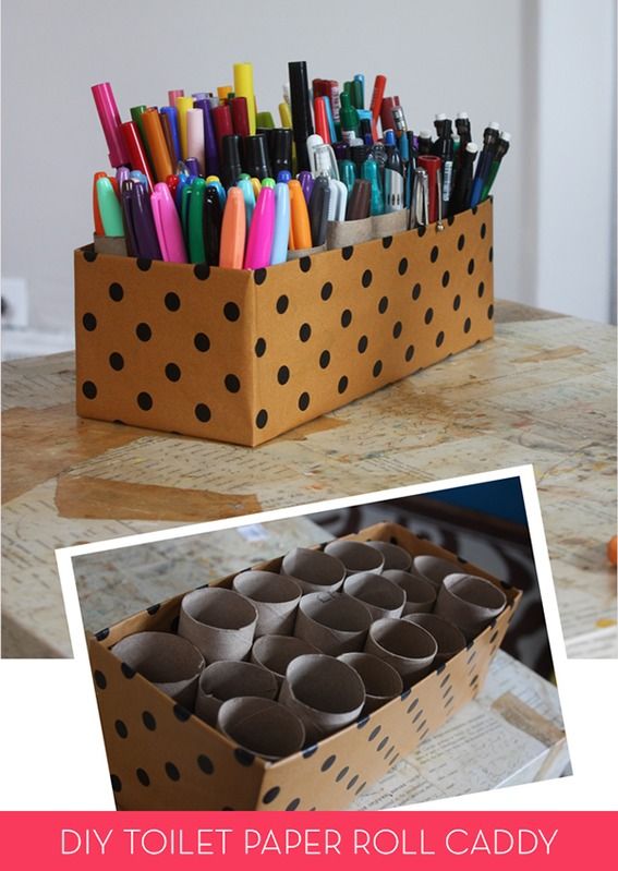 Clever Storage Idea: DIY Toilet Paper Roll Caddy | Craft room .