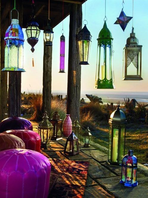 Colorful Moroccan outdoor lanterns. Light up the night .