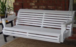 Brand New 5 Foot Painted Contoured Classic White Porch Swing | Et