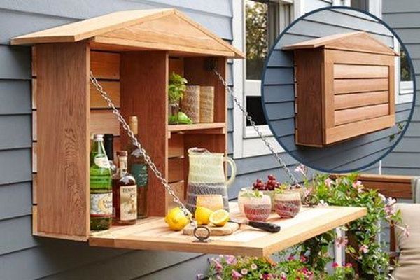 DIY Fold Down Wine Bar. (mit Bildern) | Hinterhof, Haus und garten .