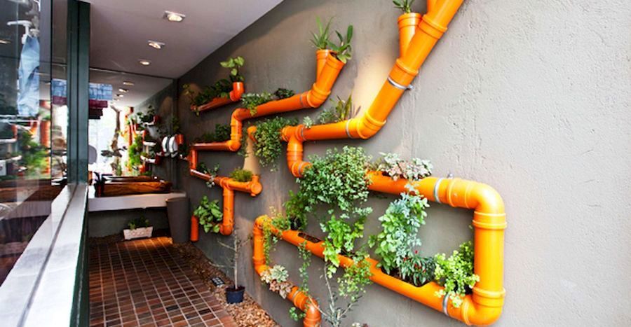 Vertical-Garden-and-Planting-using-Pipes.jpg (900×467) | Vertical .