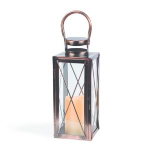 12" Copper Outdoor Candle Lantern - Yard En