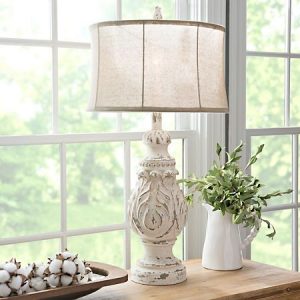 Caroline Distressed Cream Table Lamp | Table lamps living room .