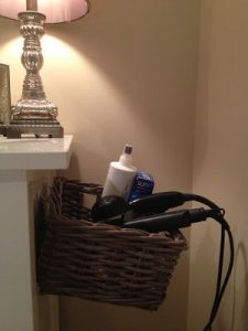 DIY Hair Dryer/Straightener Storage Solution | Curling iron .