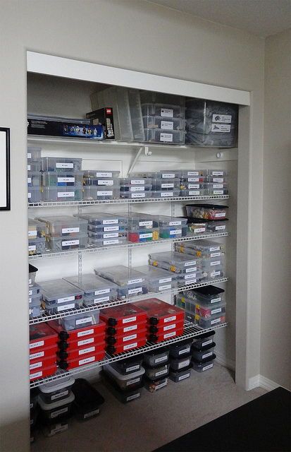 LEGO Closet with Built-in Shelves | Lego storage organization .