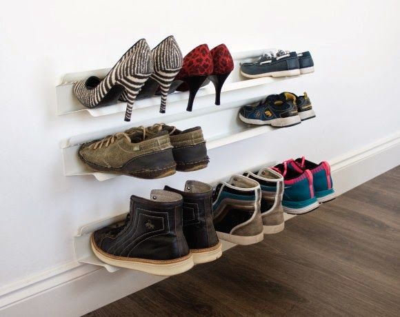 Creative Shoe Storage Ideas | Wall shoe rack, Shoe storage .