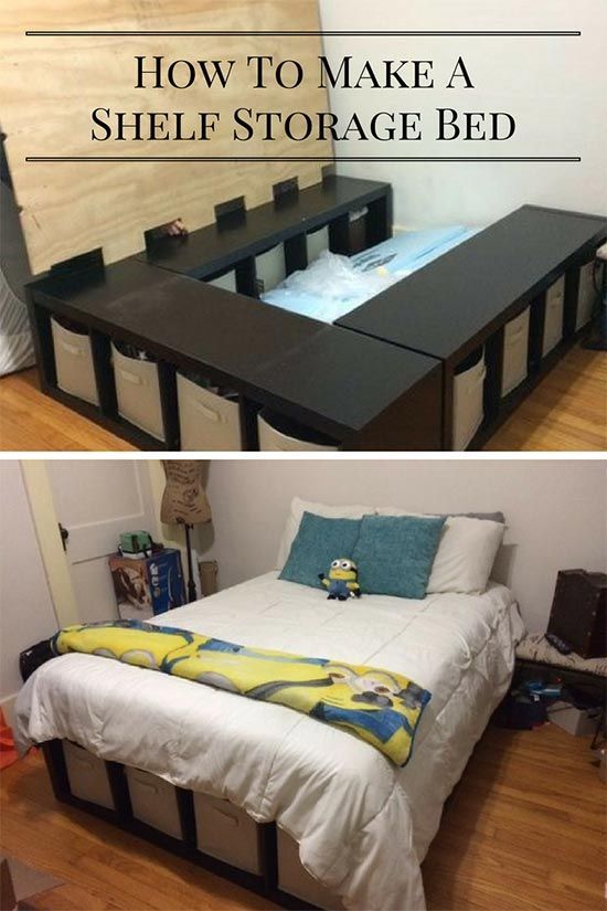 Creative Under Bed Storage Idea - DIY Shelf Bed Storage .