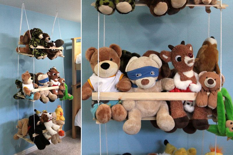DIY hanging toy storage to organize the stuffed animals | Diy toy .
