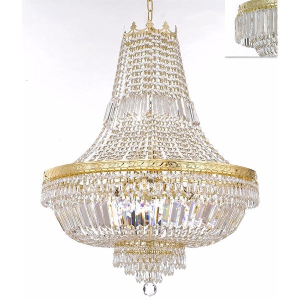 Shop French Empire Crystal Gold Chandelier Lighting - Overstock .