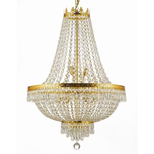 Empire 9-Light Crystal Chandelier Gold T40-431 - The Home Dep
