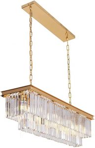 Amazon.com: OSAIRUOS L40" Modern Rectangular Crystal Chandelier .