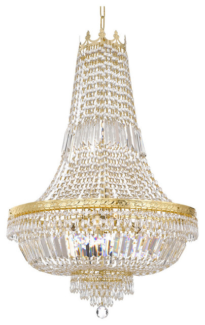 French Empire Crystal Gold Chandelier Lighting - Traditional .