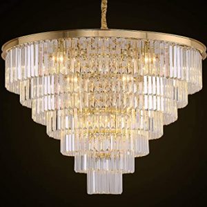 MEELIGHTING Gold Plated Crystal Chandelier Lighting Modern .