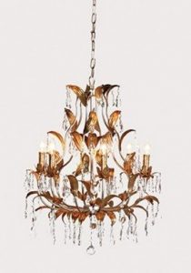 Crystal Gold Leaf Chandelier - Ideas on Fot