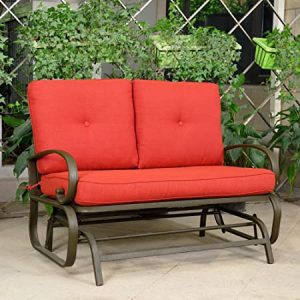 Amazon.com : Cloud Mountain Patio Glider Bench Outdoor Cushioned 2 .