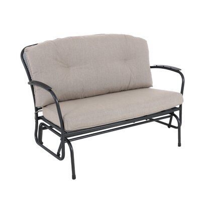 Winston Porter Capetown Cushioned Glider Bench with Cushions .