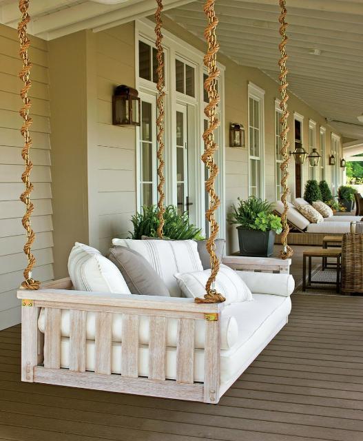 Outdoor/Indoor porch swing, daybed or mattress cushion cover white .
