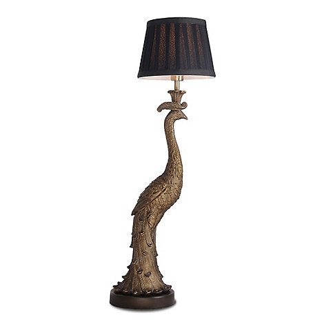 Home Collection Maggie Peacock Resin Antique Gold Table Light .