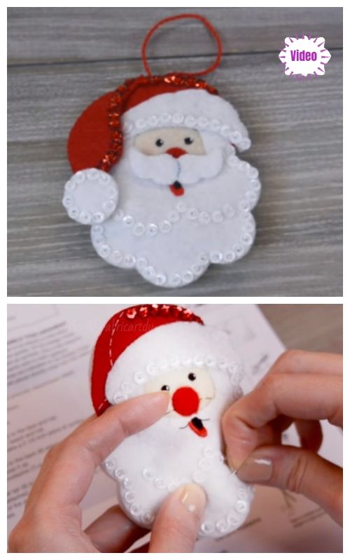 Christmas Craft: DIY Felt Santa Clause Ornament Free Sew Patterns .
