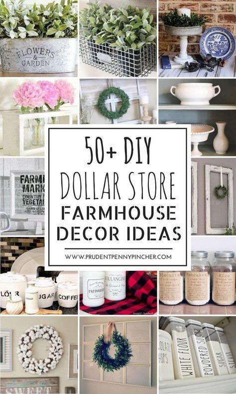 50 Dollar Store DIY Farmhouse Decor Ideas | Easy home decor, Diy .