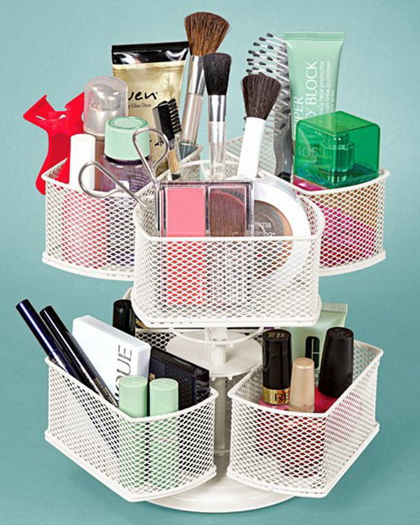 25 DIY Makeup Storage Ideas and Tutorials - Hati