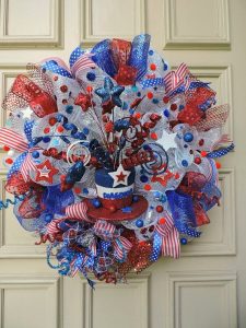 Memorial Day Wreath Patriotic Deco Mesh Wreath 4th of July | Deco .