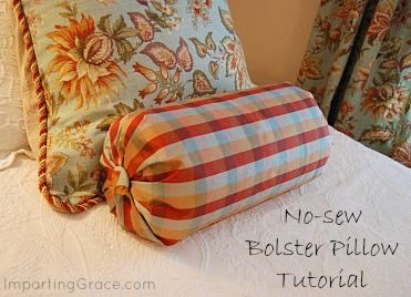 No-sew bolster pillow tutorial | Pillow tutorial, Sewing pillows .