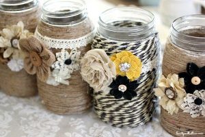 DIY Table Centerpiece with Rope and Mason Jars. | Mason jar diy .